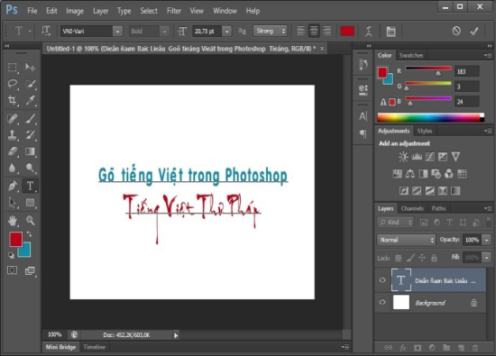 Sửa Lỗi Font Chữ Tiếng Việt Trong Photoshop CS6