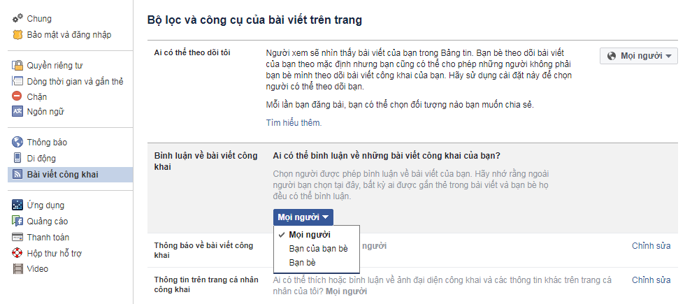 thu thuat khong cho nguoi la comment status facebook cua minh 3